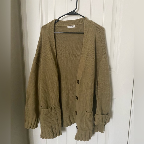 Mod Ref Oversized Sage Green Knit Button Cardigan - Size XL - Picture 3 of 6
